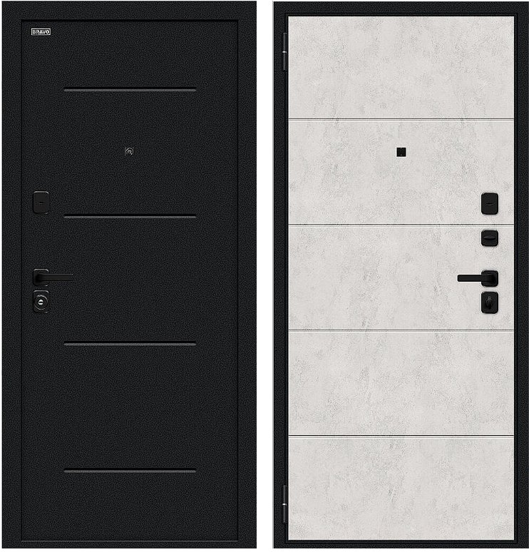 Фото Дверь Браво Граффити-1 Инсайд/SBlack Букле черное/Look Art DIS007408